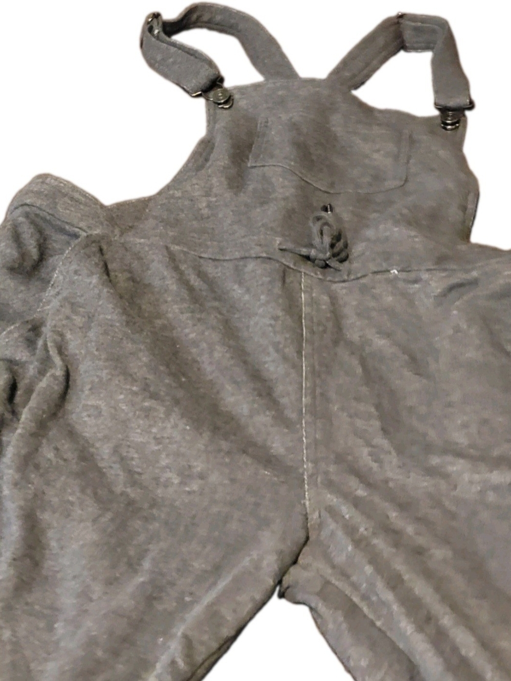 Rewash Women’s Gray Knit Overalls Jumpsuit Drawstring Waist Relaxed Casual - Picture 2 of 9